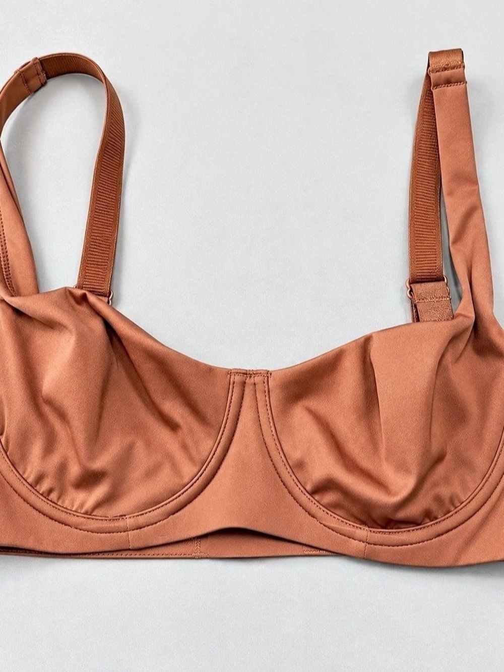 SheCurve Underwire Bra 36C Brown Nude Unlined Minimizer Full Coverage
